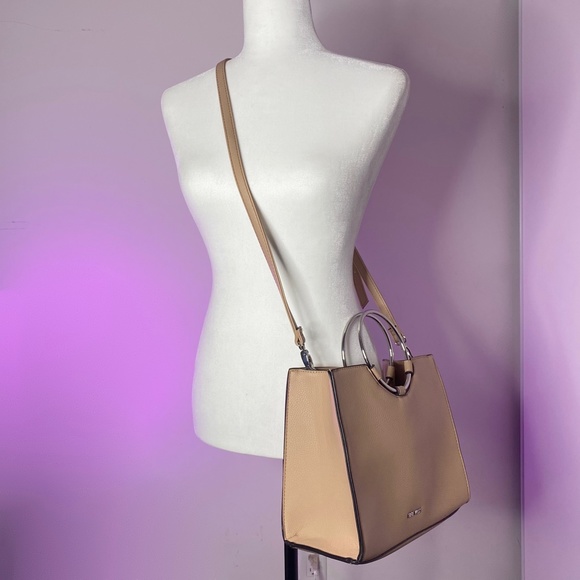 Nine West Faux Leather Nude Bag with Handle and Removable Strap - Picture 7 of 7